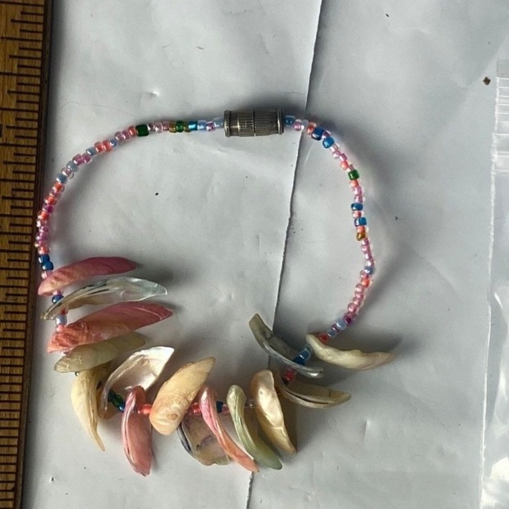 Boho Shell Beaded Bracelet Pink Blue Green Magnetic‎ Clasp
